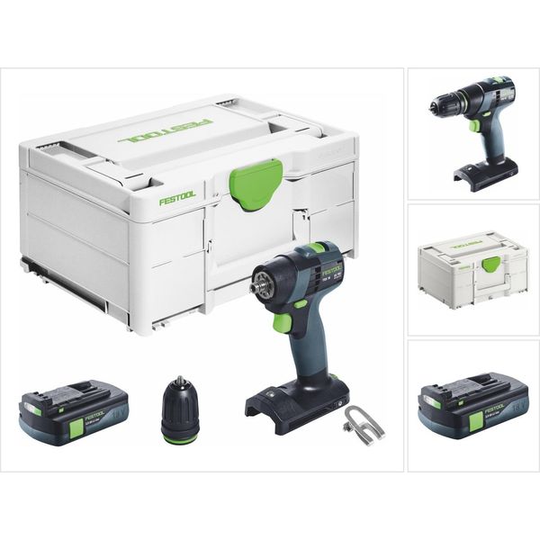 Trapano Avvitatore A Batteria Festool Txs 18-Basic 18 V 40 Nm Brushless + 1X Batteria Ricaricabile 3,0 Ah + Systainer - Senza Caricatore-image