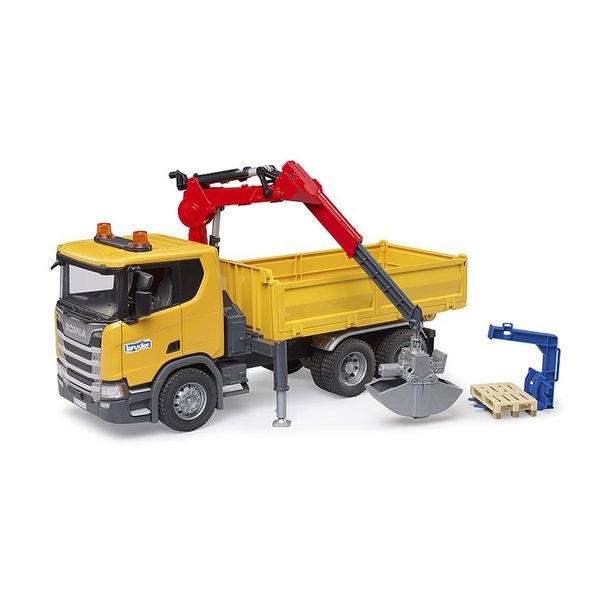 Autocarro Da Cantiere Bruder Scania Super 560R Con Gru E 2 Pallet-image
