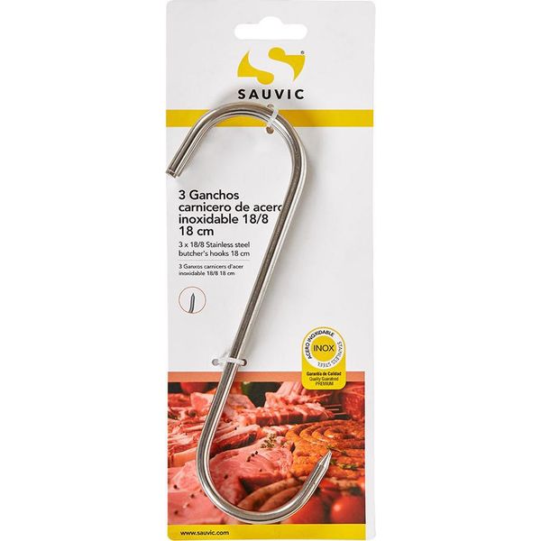 Gancio Per Carne Sauvic 180 Mm Argento Argento Taglia Unica-image