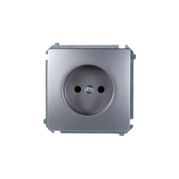 Simon Basic Presa Singola B/U 16A IP20 Acciaio Inox BMG1.01/21-image