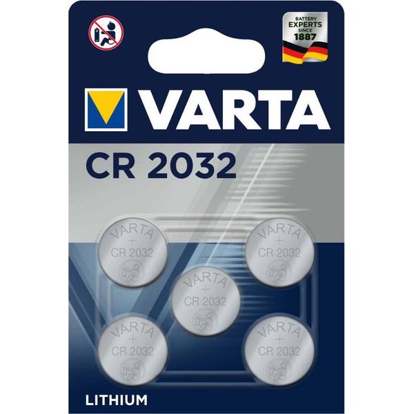 Varta CR2032 3V Batteria A Bottone Al Litio - Confezione Da 5 Pezzi (5 Pezzi)-image