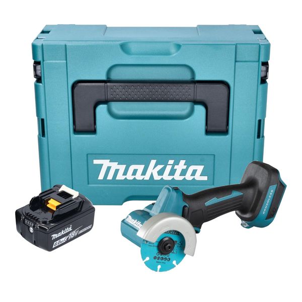 Smerigliatrice Angolare A Batteria Makita Dmc 300 G1J 18 V 76 Mm Brushless + 1X Batteria Ricaricabile 6,0 Ah + Makpac - Senza Caricabatterie-image