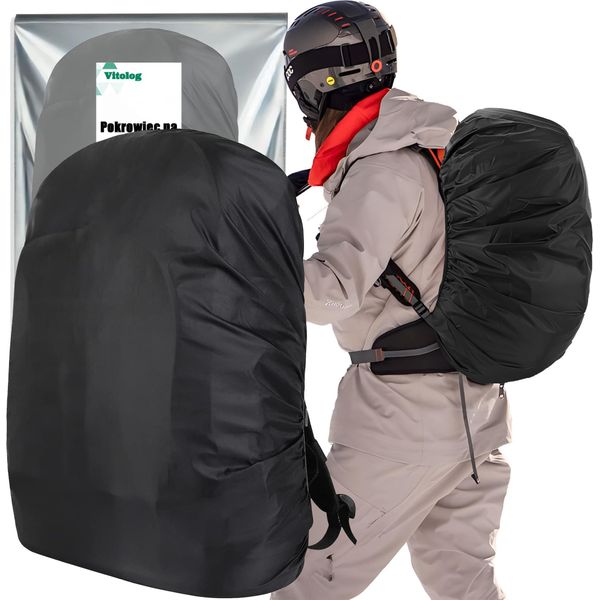 Parapioggia Per Zaino, Copertura Impermeabile, Nero, 0-30 Litri, Poliestere Con Rivestimento In Pu-image