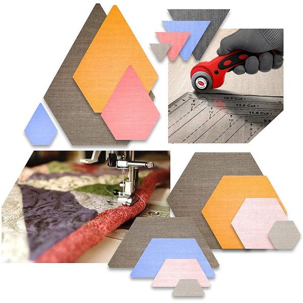 Righello Per Cucire, Triangoli Hexago Patchwork Righelli-image