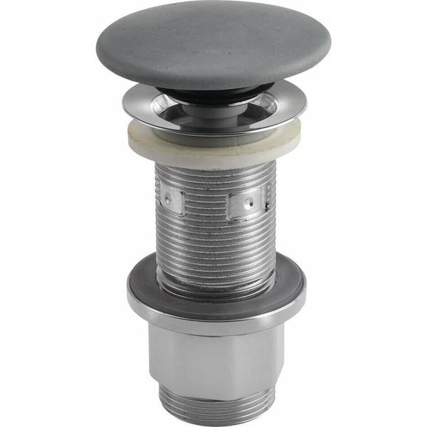 Set Di Scarico Per Lavabo 5/4", Click-Clack, Tappo In Cemento, 10-80 Mm, Grigio Opaco"-image