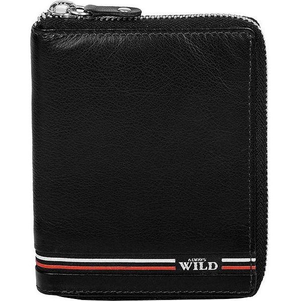 Always Wild | Portafoglio Grande Da Uomo, In Pelle, Con Zip, Nero, 9,5X13 Cm-image