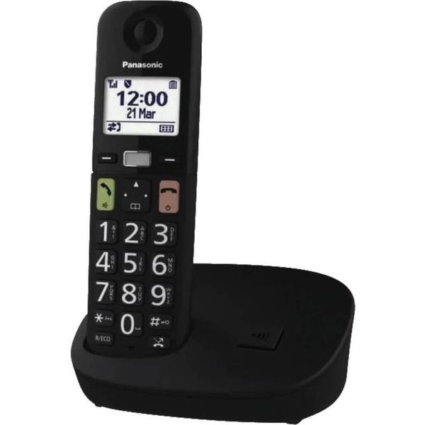 Panasonic KX-TGU110EXB Telefono Cordless Dect Nero Singolo Con Tasti Grandi-image