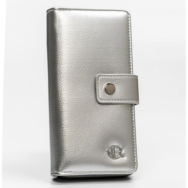 Rovicky | Large, Portafoglio Classico Da Donna, In Pelle Ecologica, Argento, 9,5X18,5 Cm-image