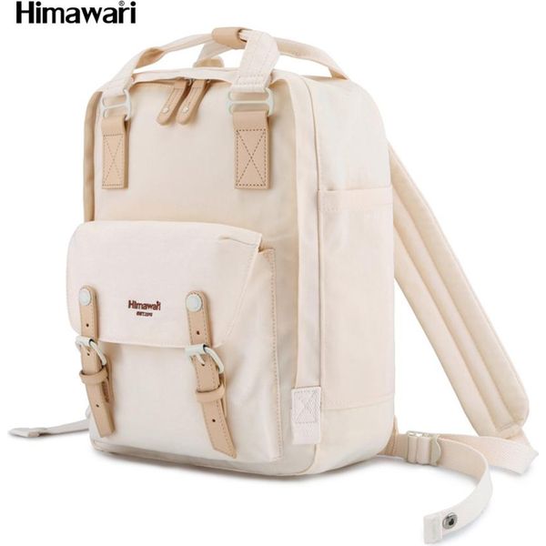 Himawari | Zaino Da Donna, Con Scomparto Per Laptop E Cinghie Regolabili, Beige, 28X38X15 Cm-image