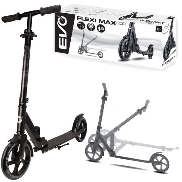 Scooter Urbano A Due Ruote Evo Flexi Max 200 Nero Con Piede E Cinghia 8+-image