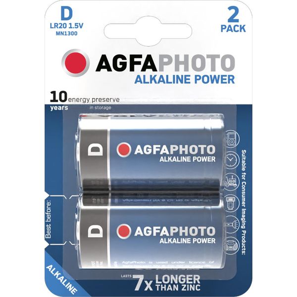 Agfa Photo 110-802619 Agfaphoto Batterie Alkaline Power -D LR20 Mono 2St.-image