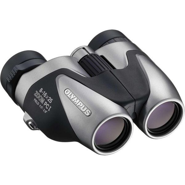 Olympus Pc I - Binocolo 8-16 X 25 - Zoom - Porro - Argento Metallizzato-image