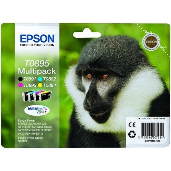 Epson T0895 - Cartuccia D'inchiostro / Multipack - Bk + C + M + Y (4 Pezzi / 16,3 Ml)-image