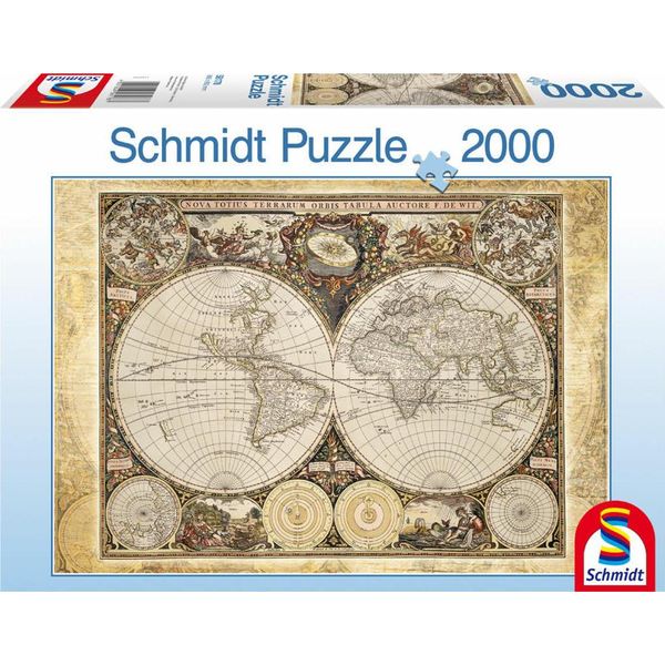 Schmidt Spiele - Puzzle - Mappamondo Storico, 2000 Pezzi-image