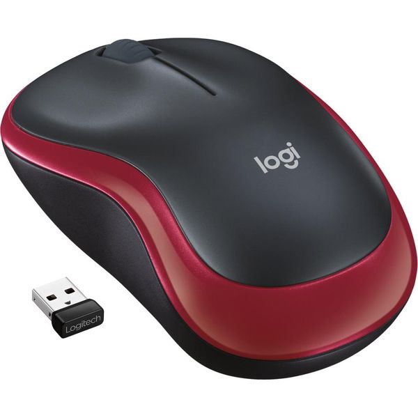 Logitech LGT-M185R - Ambidestro, Ottico, Rf Senza Fili, 1000 Dpi, Nero, Rosso | 910-002237-image