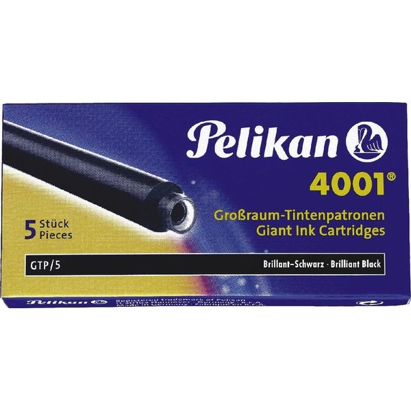 10X Pelikan® 310615 Cartuccia D'inchiostro 4001® GTP/5 Nero Brillante 5 Cartucce-image