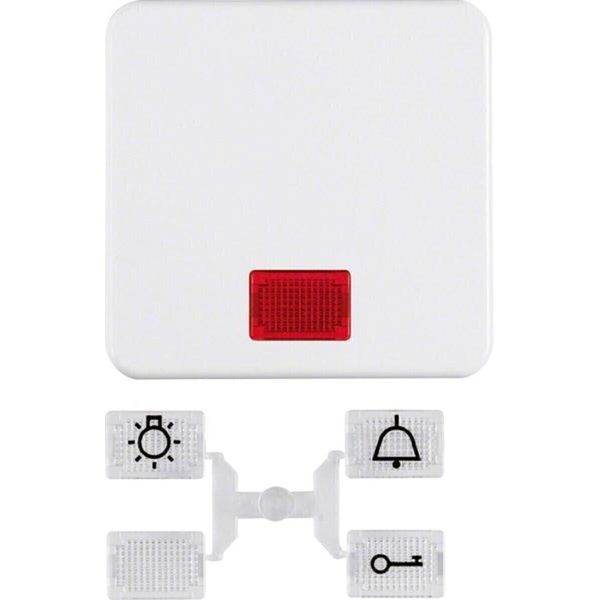 Pulsante A Bilanciere Bianco/Lucido Con 5 Lenti Incluse - Piastra Di Copertura Per Interruttore/Pulsante Bianco 155309-image