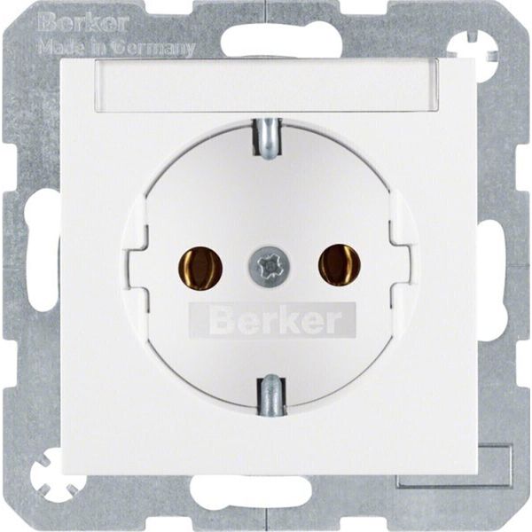 Berker 47501909 Presa Schuko Con Campo Di Etichettatura Bianco Polare Opaco Berker S.1/B.3/B.7-image