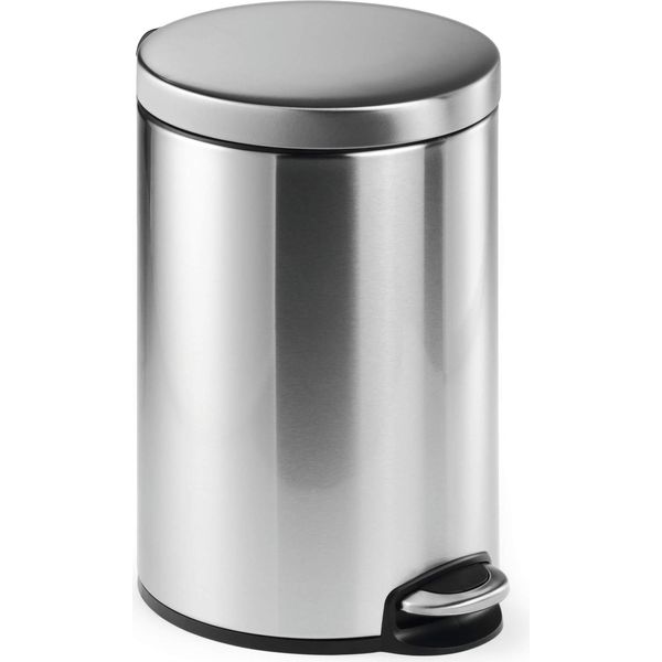 Durable Cestino Cilindrico Con Pedale In Acciaio Inossidabile 12L , Argento, 340123-image