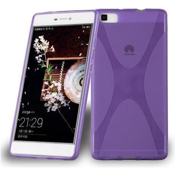 Cadorabo Custodia Per Telefono Cellulare Per Huawei P8 Lite 2015 In Viola Cover Tpu Silicone Back Cover Case-image