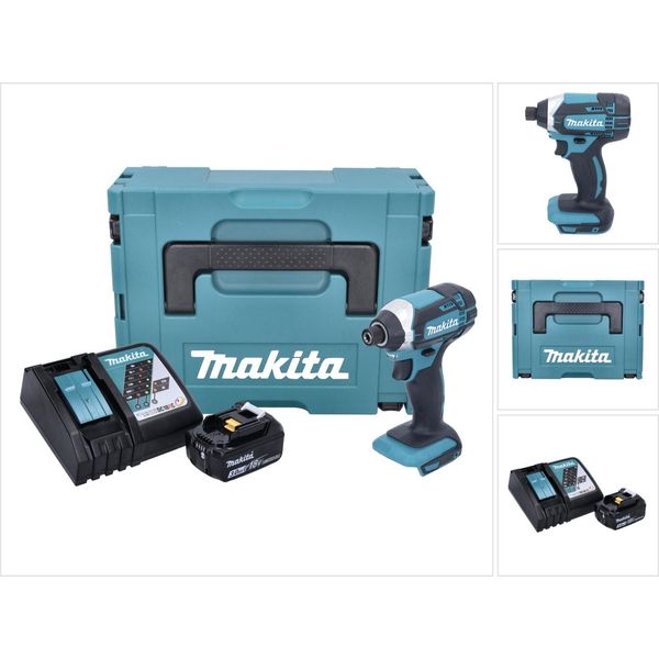 Makita Dtd 152 RF1J 18V Avvitatore Ad Impulsi A Batteria In Valigetta Makpac + 1X Batteria Bl 1830 3,0 Ah + Caricatore Rapido Dc 18 Rc-image