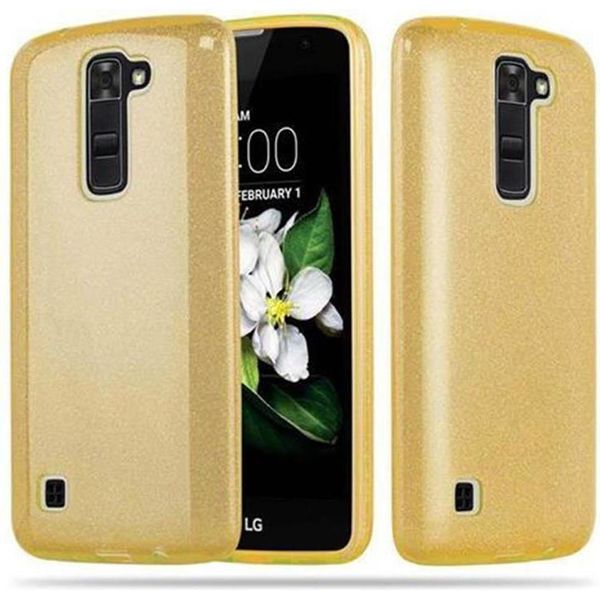 Cadorabo Cover Per Lg K7 2016 Cover Protettiva In Tpu Oro Custodia Per Telefono Cellulare Custodia Rigida Custodia Glitter Glitter-image
