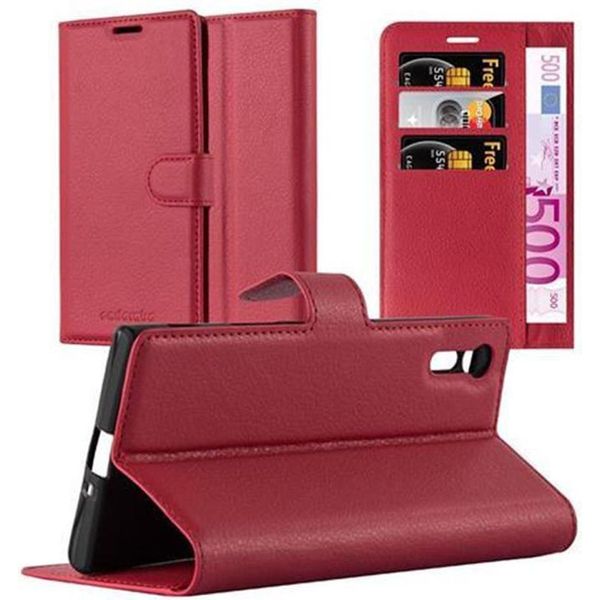 Cadorabo Custodia Per Sony Xperia Xz / Xzs Cover Protettiva In Rosso Custodia Per Cellulare Cover Chiusura Magnetica-image