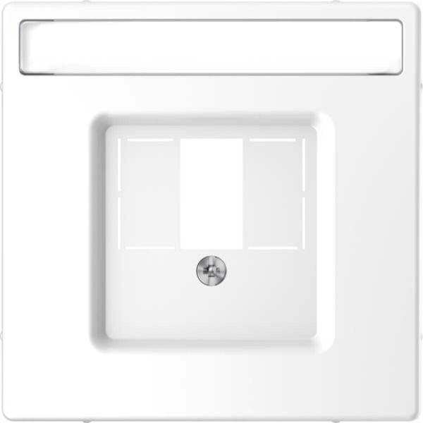Merten MEG4250-6035 Placca Centrale Con Taglio Rettangolare E Blocco Titolo, Bianco Loto, System Design-image