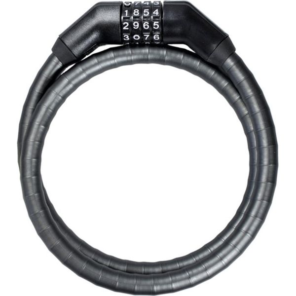 Trelock Serratura A Cavo Blindato Numero Trel.100Cm,Ø15Mm Pk 260/100/15,Nero Con Supporto, Nero-image