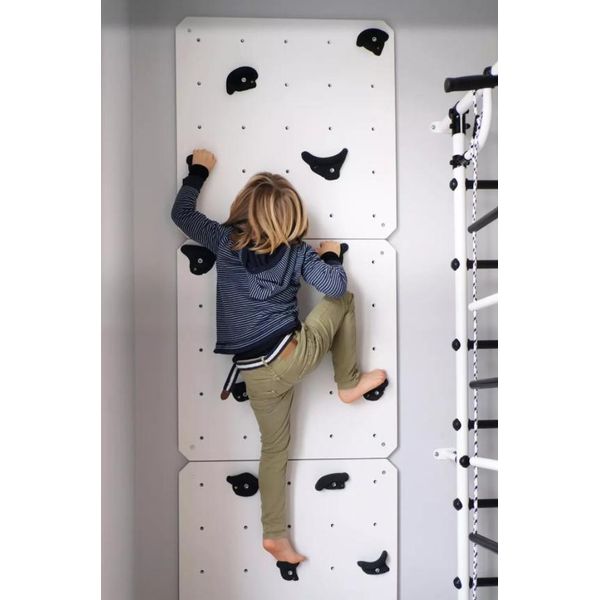 Parete Da Arrampicata Bianca Per Bambini Con Maniglie | Struttura Per Arrampicata Per Bambini-image
