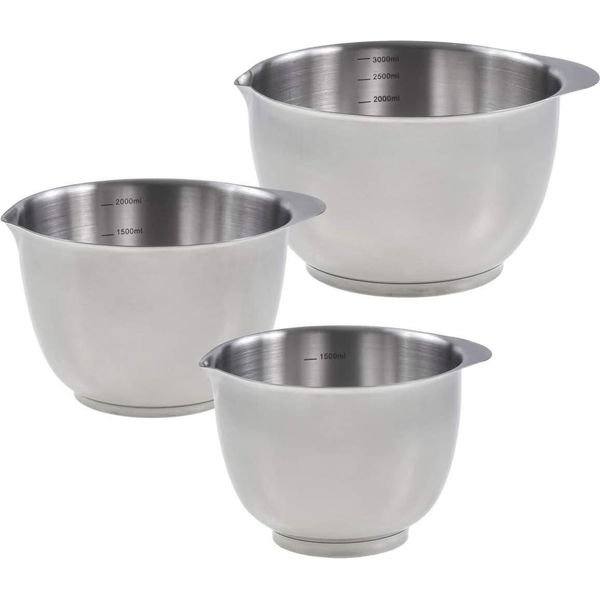 Set Di Ciotole Rosti In Acciaio Inox Margrethe 3 Pezzi 1,5/2,0/3,0 Litri-image