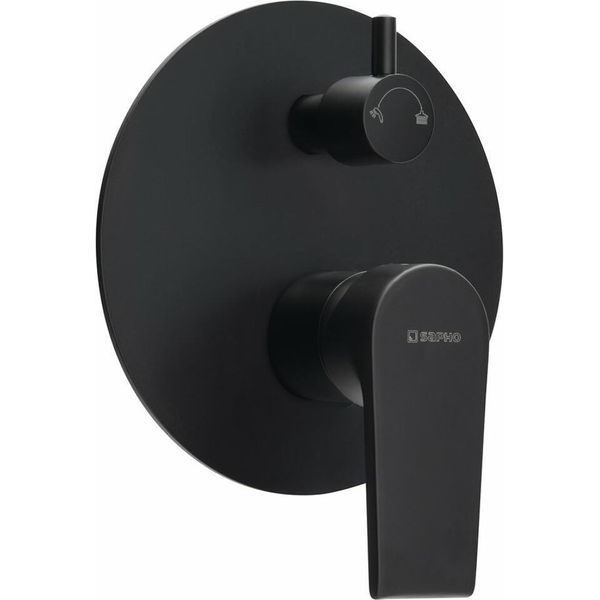 Sapho Kai - Miscelatore Da Incasso Per Doccia Con Corpo, 2 Uscite, Nero Opaco KA43/15-image
