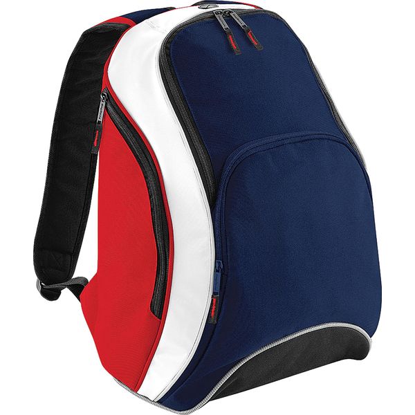 Zaino Bagbase Teamwear, 21 Litri BC1314 (Taglia Unica) (Blu Scuro/Rosso/Bianco)-image