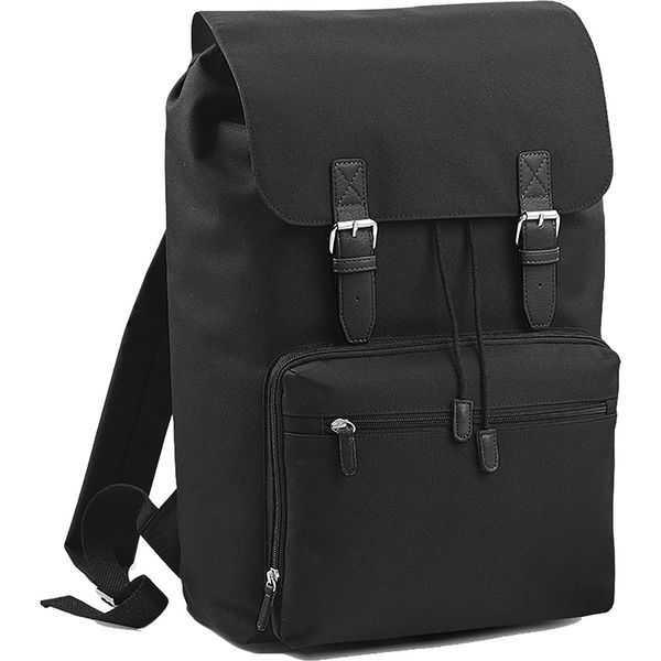 Zaino / Zaino Per Laptop Bagbase Heritage, Per Laptop Fino A 17 Pollici (2 Pezzi/Confezione) BC4456 (Taglia Unica) (Nero/Nero)-image