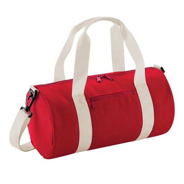 Bagbase Mini Barrel Borsa Sportiva BC3662 (Taglia Unica) (Rosso/Bianco Sporco)-image