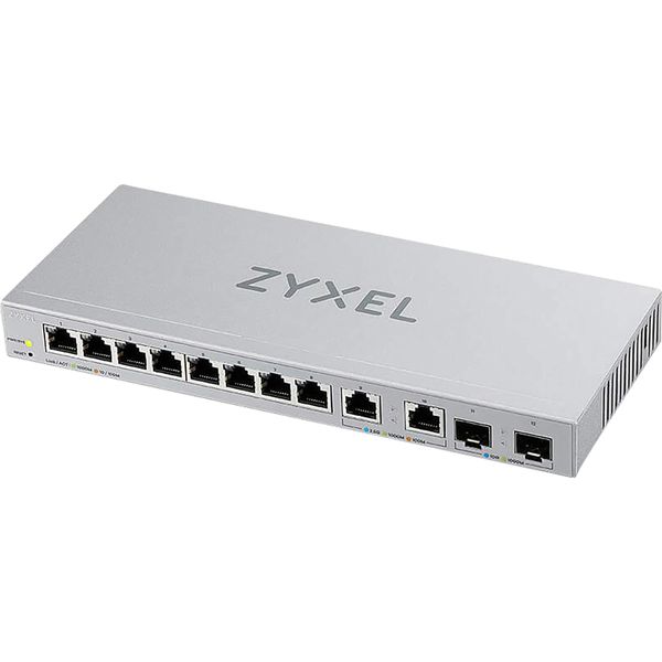 Zyxel XGS1210-12 - V2 - Switch - Gestito - 8 X 10/100/1000 + 2 X 100/1000/2,5G + 2 X 1 Gigabit/10 Gigabit Sfp+ (Uplink)-image