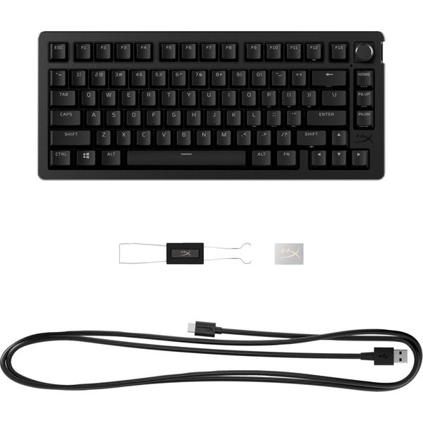Hyperx Alloy Rise 75 - Tastiere Da Gioco, 75%, Cablate, Usb, Interruttore Meccanico, Led Rgb, Nero-image