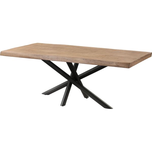 MASSIVMOEBEL24 | Tavolo Da Pranzo In Legno Di Mango 220X100X76 Laccato Beige / Gambe Mikado Antracite Matt Freeform 5-image