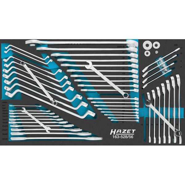 Hazet 163-528/56 Set Di Chiavi ∙ Profilo Esagonale Esterno, Profilo Doppio Esagonale Esterno A Trazione ∙ 6 X 7 - 34 X 36 ∙ Numero Di Utensili: 56-image
