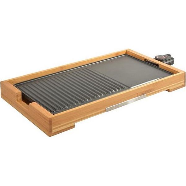 Griglia Elettrica Plancha 2000W 51X25,5Cm Kitchen Chef Kcwoodpla2000-image