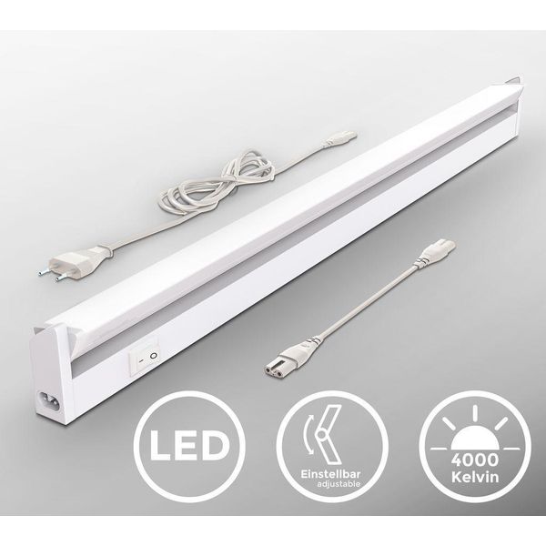 Luce Sotto Pensile Cucina Led, Luce Bianca Neutra 4000K, Lampada Moderna Per L'illuminazione Da Interno, Interruttore On Off, Corpo Plastica, Include Led Integrati Da 8,5W 230V IP20-image