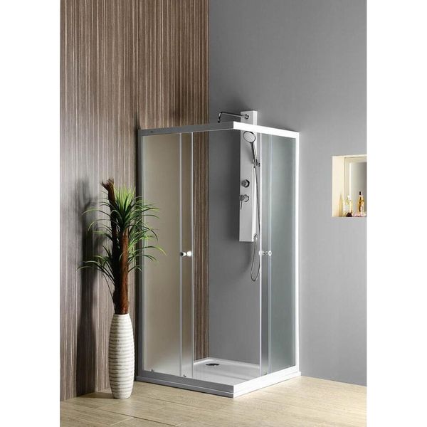 Cabine Doccia Aqualine - Cabina Doccia Quadrata, 700X700 Mm, Vetro Satinato Brick BTQ700-image