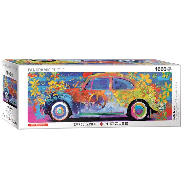 Eurographics Puzzle Panoramico Volkswagen Maggiolino Colorato 1000 Pezzi-image