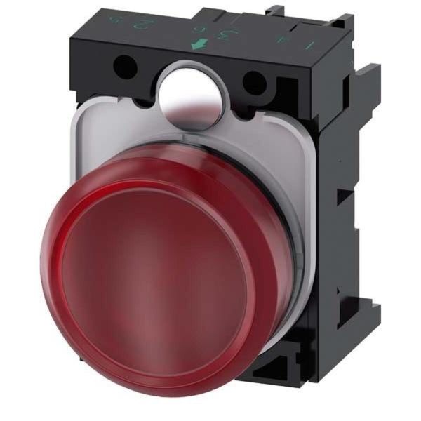 Spia Siemens Rossa Piatta 24 V/Ac, 24 V/Dc Sirius Act 3SU1102-6AA20-1AA0 1 Pz-image