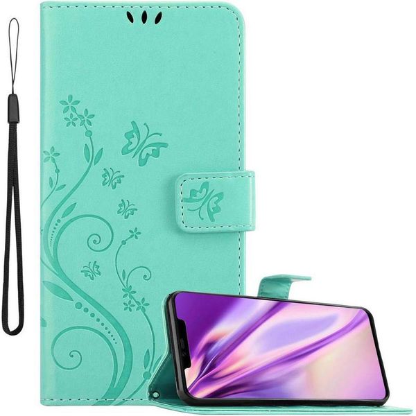 Cadorabo Cover Per Huawei Mate 20 Pro Cover Protettiva In Turchese Cover Protettiva Cover Per Telefono Cellulare Cover Fiori Custodia Fiore-image