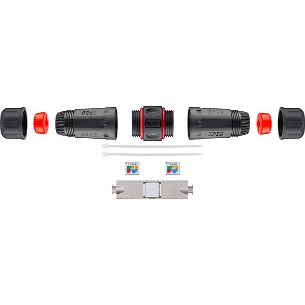 Goobay 44417 Connettore Per Cavo Di Rete Da Esterno (IP68), Cat 6 Stp Schermato - Antipolvere E Impermeabile, Morsettiera Per Montaggio Lsa (Senza Attrezzi)-image