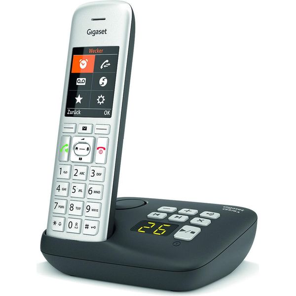 Gigaset CE575A - Telefono Cordless - Segreteria Telefonica Con Id Chiamante - Eco Dect\Gap - Nero, Argento (S30852-H29)-image