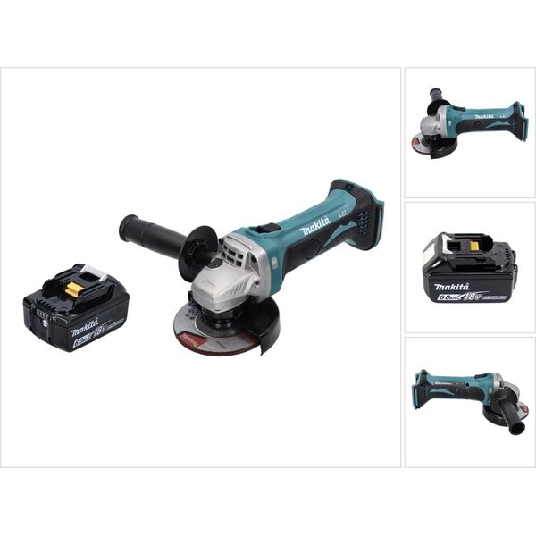 Smerigliatrice Angolare A Batteria Makita Dga 452 G1 18 V 115 Mm + 1X Batteria Ricaricabile 6,0 Ah - Senza Caricabatterie-image