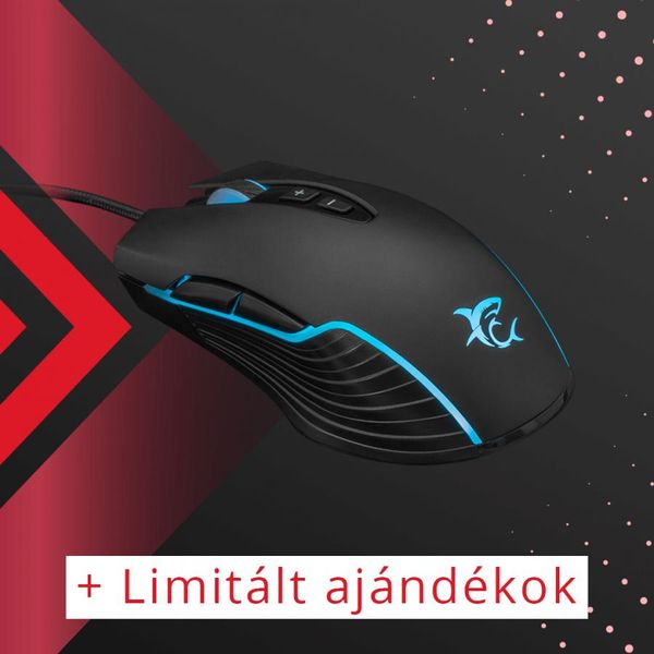 Mouse Da Gioco White Shark GM-5003 Azarah Rgb, 6.400 Dpi, Nero-image
