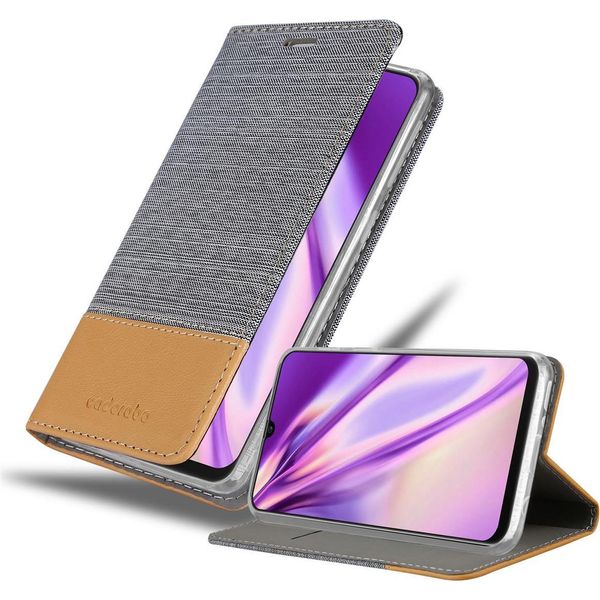 Cadorabo Custodia Per Samsung Galaxy M21 / M30S Custodia Protettiva In Grigio Custodia Per Cellulare Custodia A Libro Cover-image